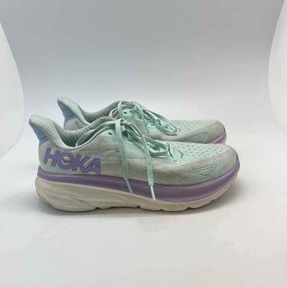 Hoka One One Sneakers Womens 8.5 Clifton 9 1127896 SOLM Blue Running Gym Shoes - Picture 1 of 10